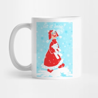 First Snow with Teddy Card Mug